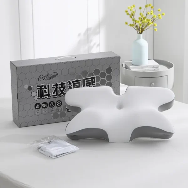 【涼感科技機能蝶型枕】枕頭枕芯涼感 額外附贈替換枕頭套：圖片 2