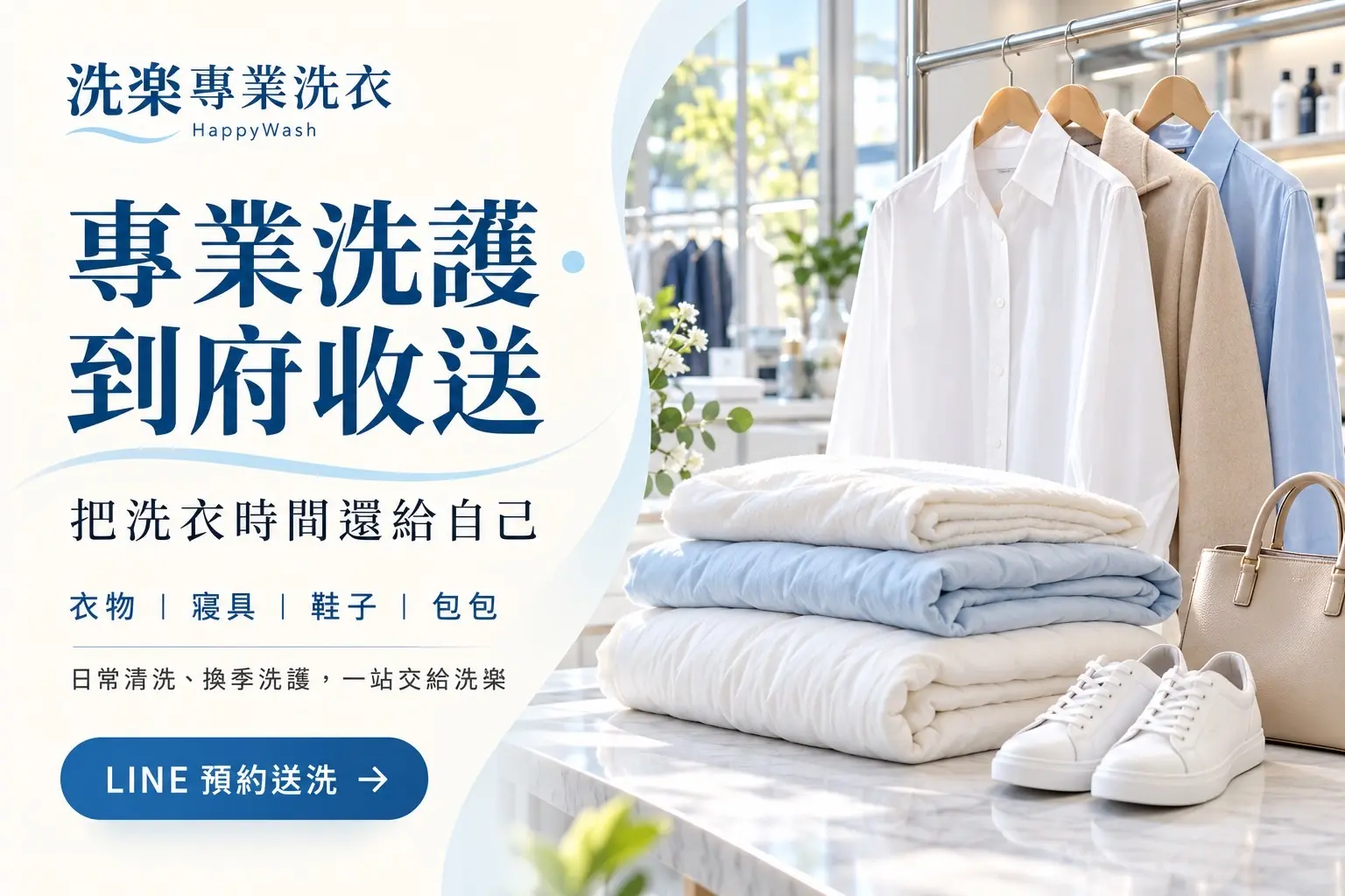 專業洗護 到府收送｜洗楽專業洗衣